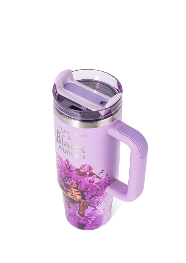 Orchid Purple “Royalty Blossomed” Insulated Tumbler – "It’s a Beautiful Day to be a Black Woman"