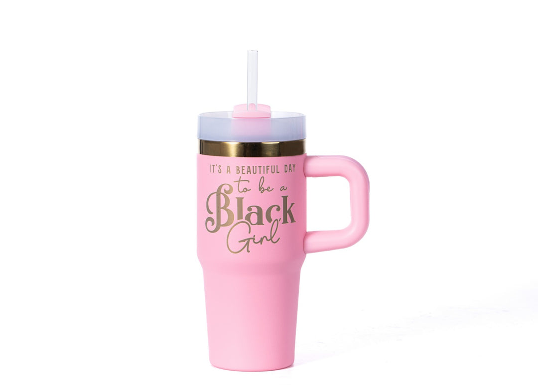 "Pinky Promise" 14oz Insulated Tumbler - "It's a Beautiful Day to be a Black Girl" | PRE-ORDER SHIPS BY 12/12/25