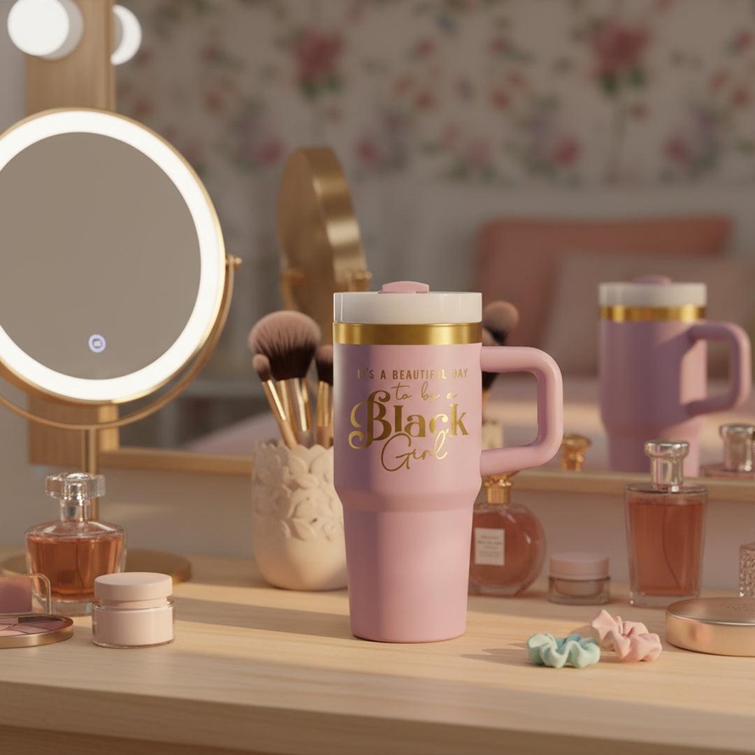 "Pinky Promise" 20oz Insulated Tumbler - "It's a Beautiful Day to be a Black Girl"