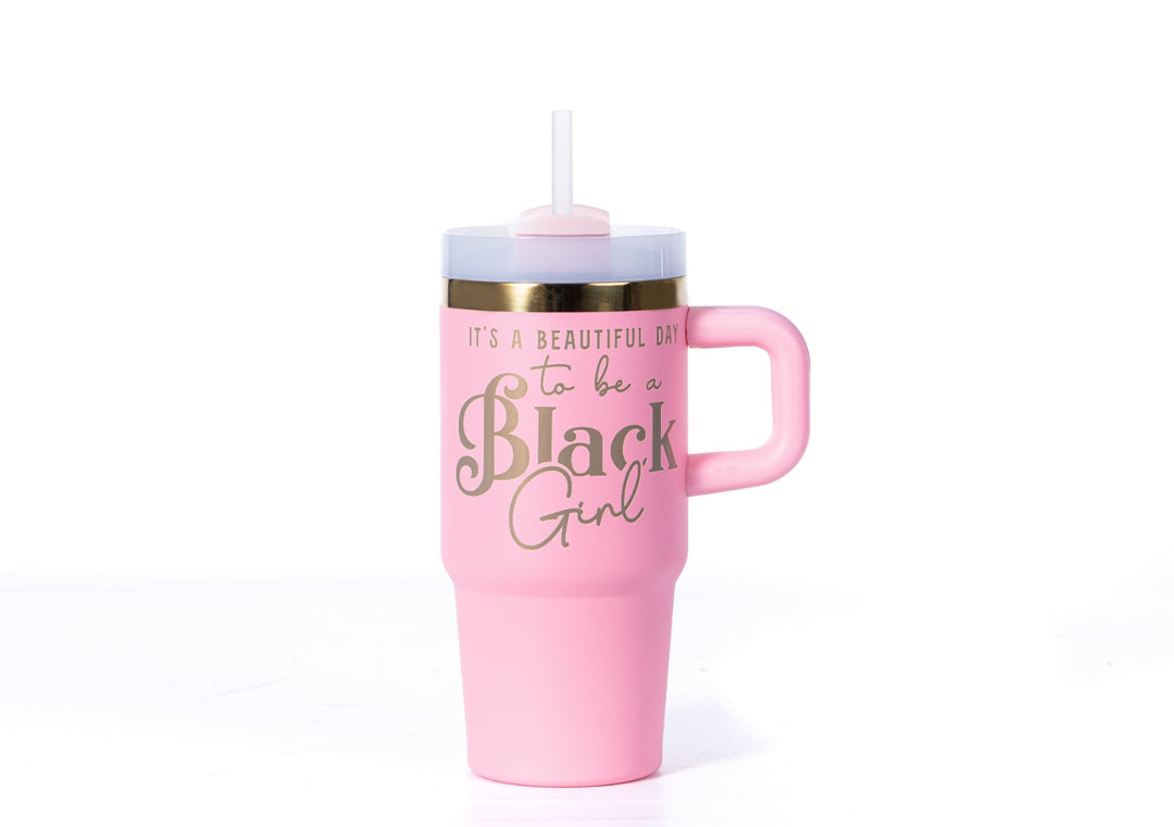"Pinky Promise" 20oz Insulated Tumbler - "It's a Beautiful Day to be a Black Girl" | PRE-ORDER SHIPS BY 12/12/25