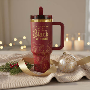 "Pomegranate Allure" 40oz HydraLock™ Leakproof Tumbler