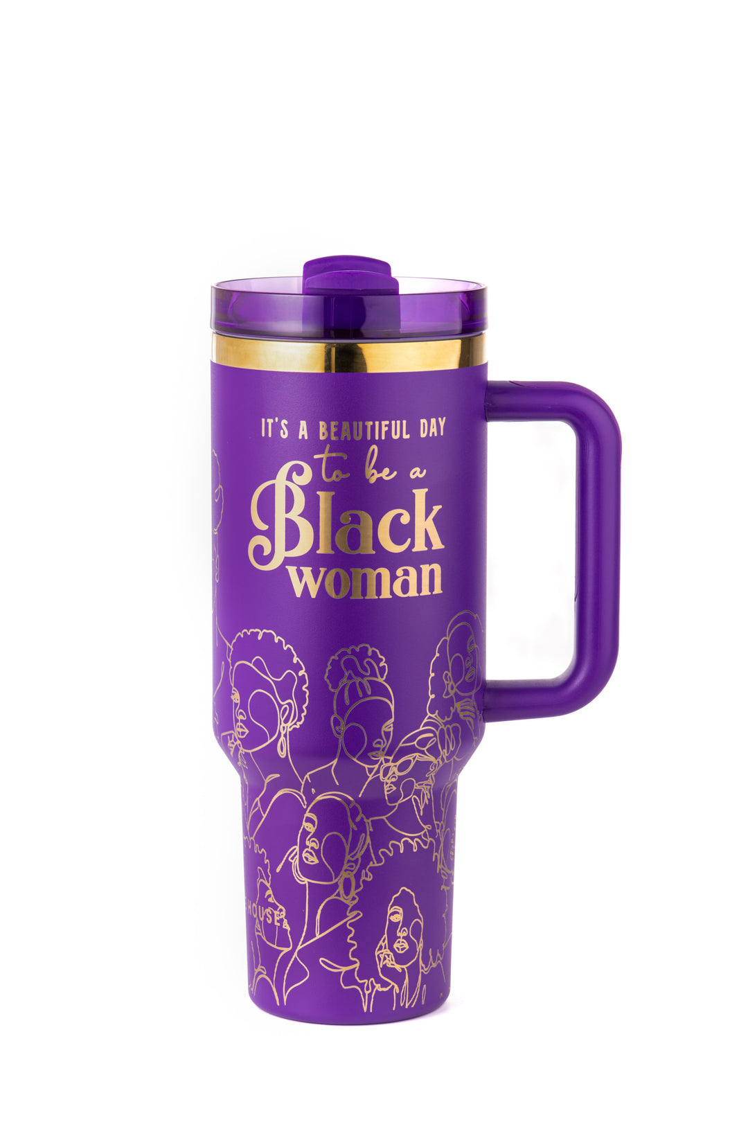“Purple Reign” 40oz Insulated Tumbler – "It’s a Beautiful Day to be a Black Woman" | PRE-ORDER SHIPS BY 12/12/25