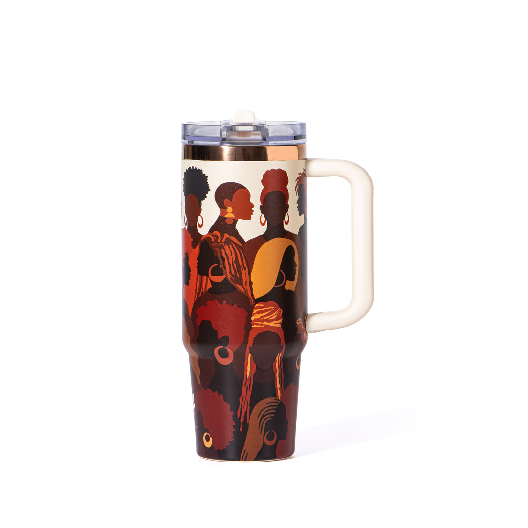 "Rooted Radiance" HydraLock™ Leakproof Tumbler – 30oz – It's a Beautiful Day to Be a Black Woman