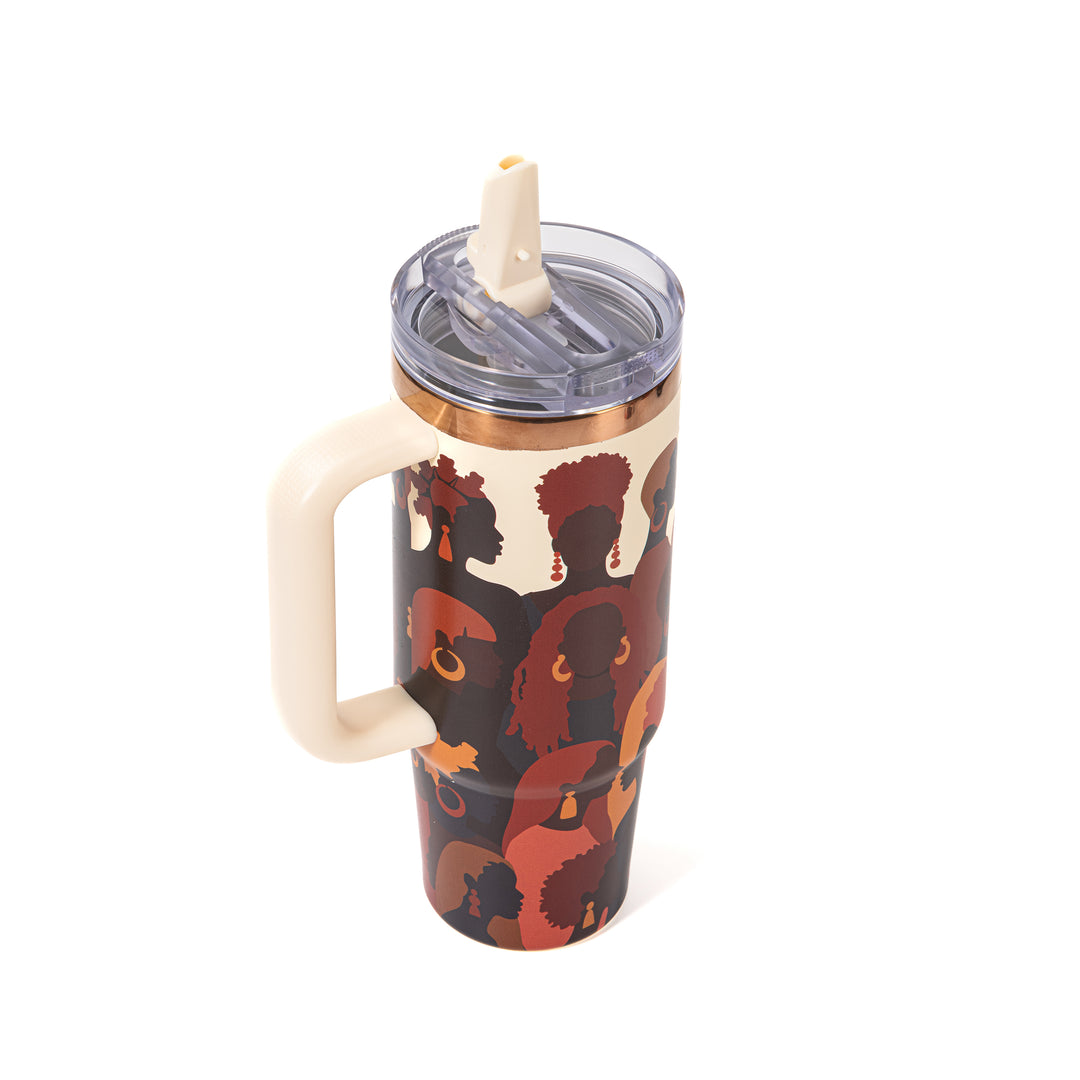"Rooted Radiance" HydraLock™ Leakproof Tumbler – 30oz – It's a Beautiful Day to Be a Black Woman