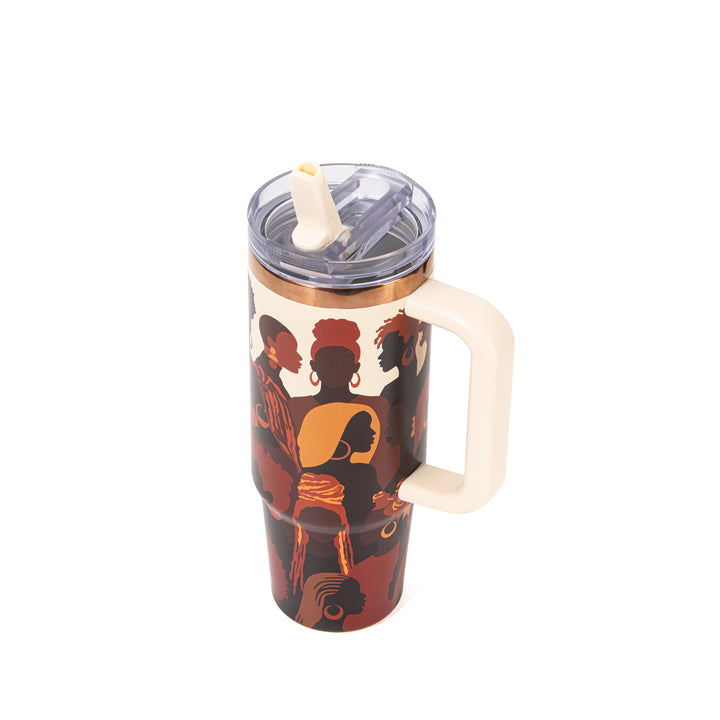 "Rooted Radiance" HydraLock™ Leakproof Tumbler – 30oz – It's a Beautiful Day to Be a Black Woman
