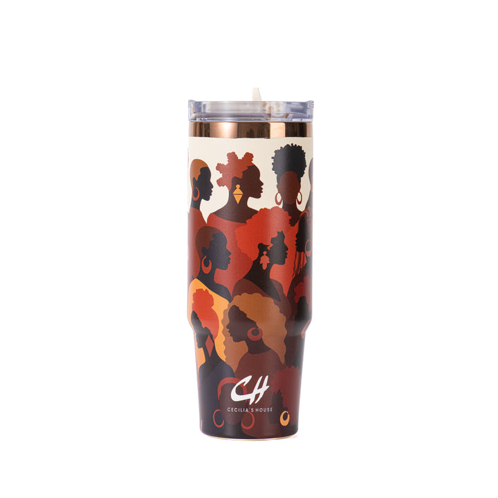 "Rooted Radiance" HydraLock™ Leakproof Tumbler – 30oz – It's a Beautiful Day to Be a Black Woman