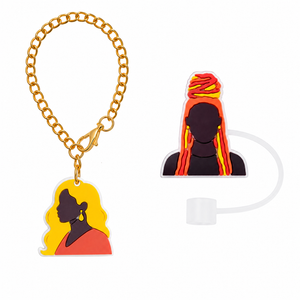 "Rooted Radiance" Straw Topper & Charm Set