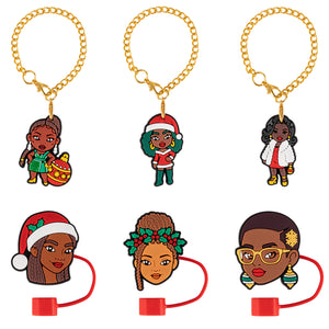 "Sleigh, Sis!" Holiday 2026 Straw Topper & Charm 6-Piece Set