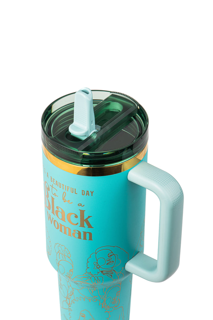 Teal Tranquility HydraLock™ Leakproof Flip Straw Tumbler - 40oz