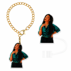 "Teal Tranquility" Straw Topper & Charm Set