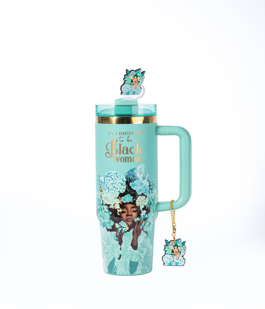 Tiffany Blue "Royalty Blossomed" FlowSip™ Insulated Tumbler – It's a Beautiful Day to Be a Black Woman