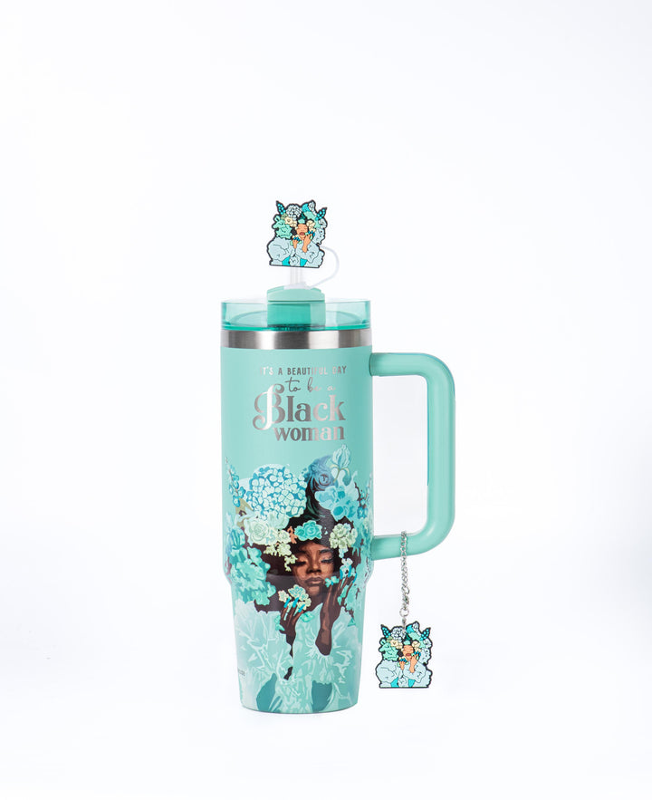 Tiffany Blue “Royalty Blossomed”  Insulated Tumbler – "It’s a Beautiful Day to be a Black Woman"