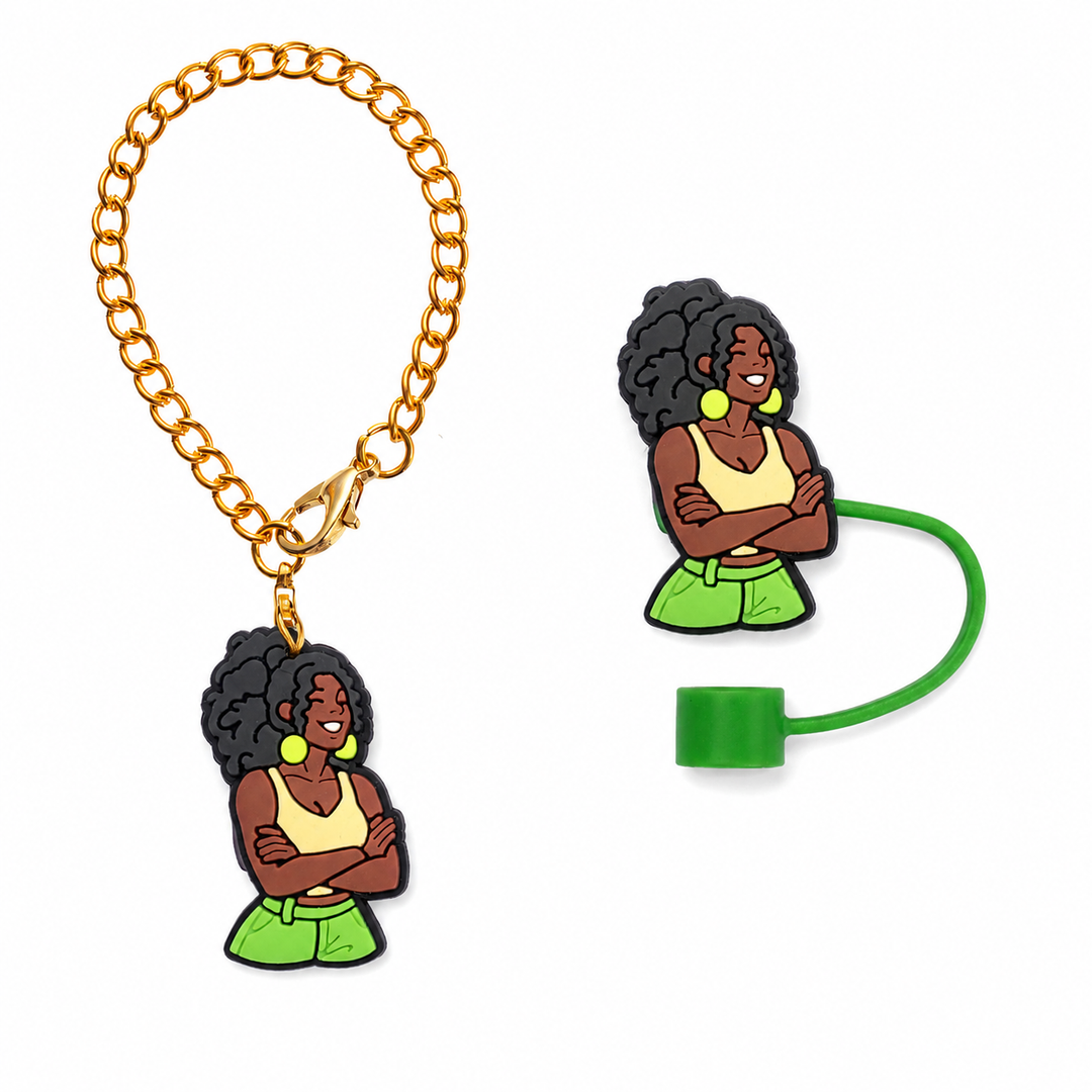 Unbothered Straw Topper & Charm Set
