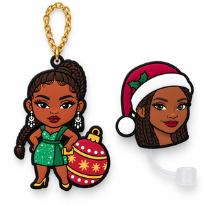 "Sleigh, Sis!" Holiday 2026 Straw Topper & Charm 2-Piece Set