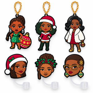 "Sleigh, Sis!" Holiday 2026 Straw Topper & Charm 6-Piece Set