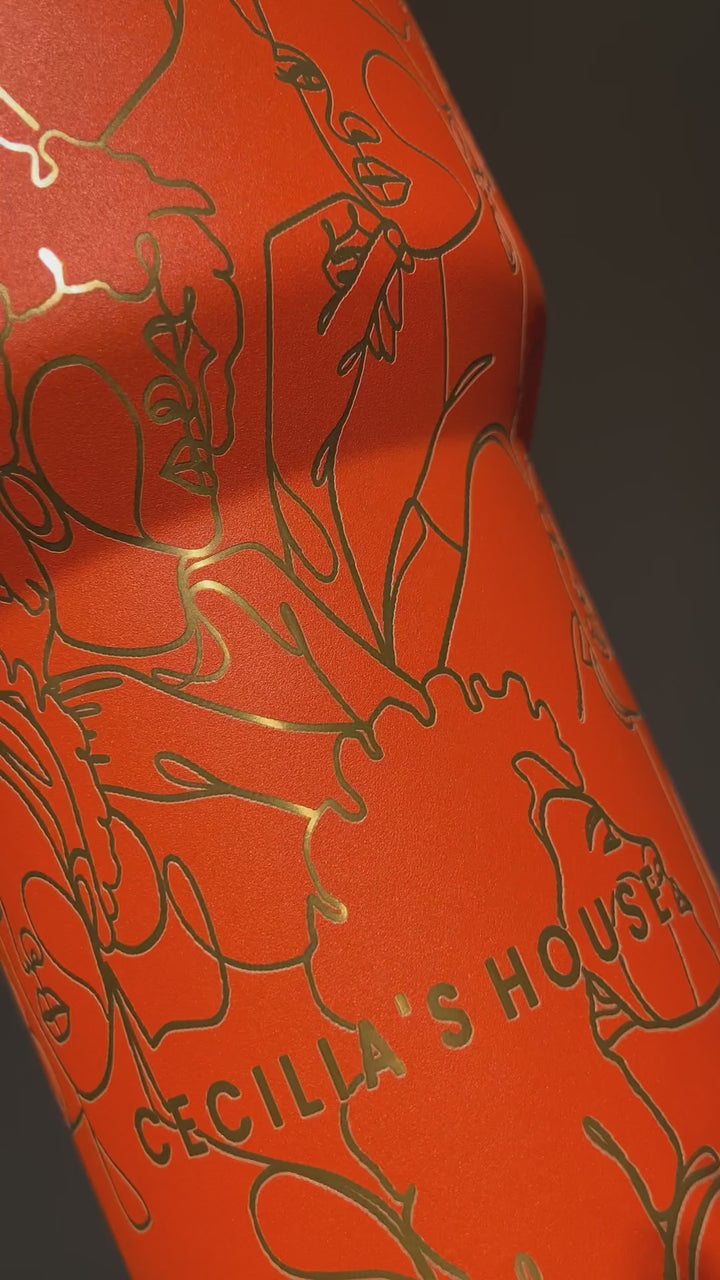 “Orange Oasis” 40oz Insulated Tumbler – "It’s a Beautiful Day to be a Black Woman"