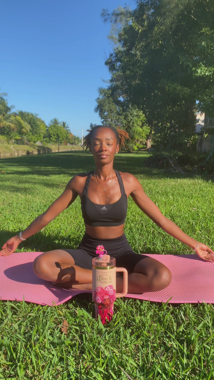 Rose Pink “Royalty Blossomed” Insulated Tumbler – "It’s a Beautiful Day to be a Black Woman"
