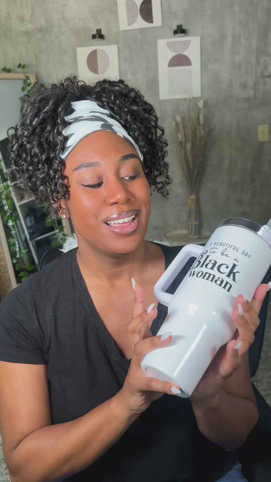 White 40oz Insulated Tumbler – “It’s a Beautiful Day to Be a Black Woman”