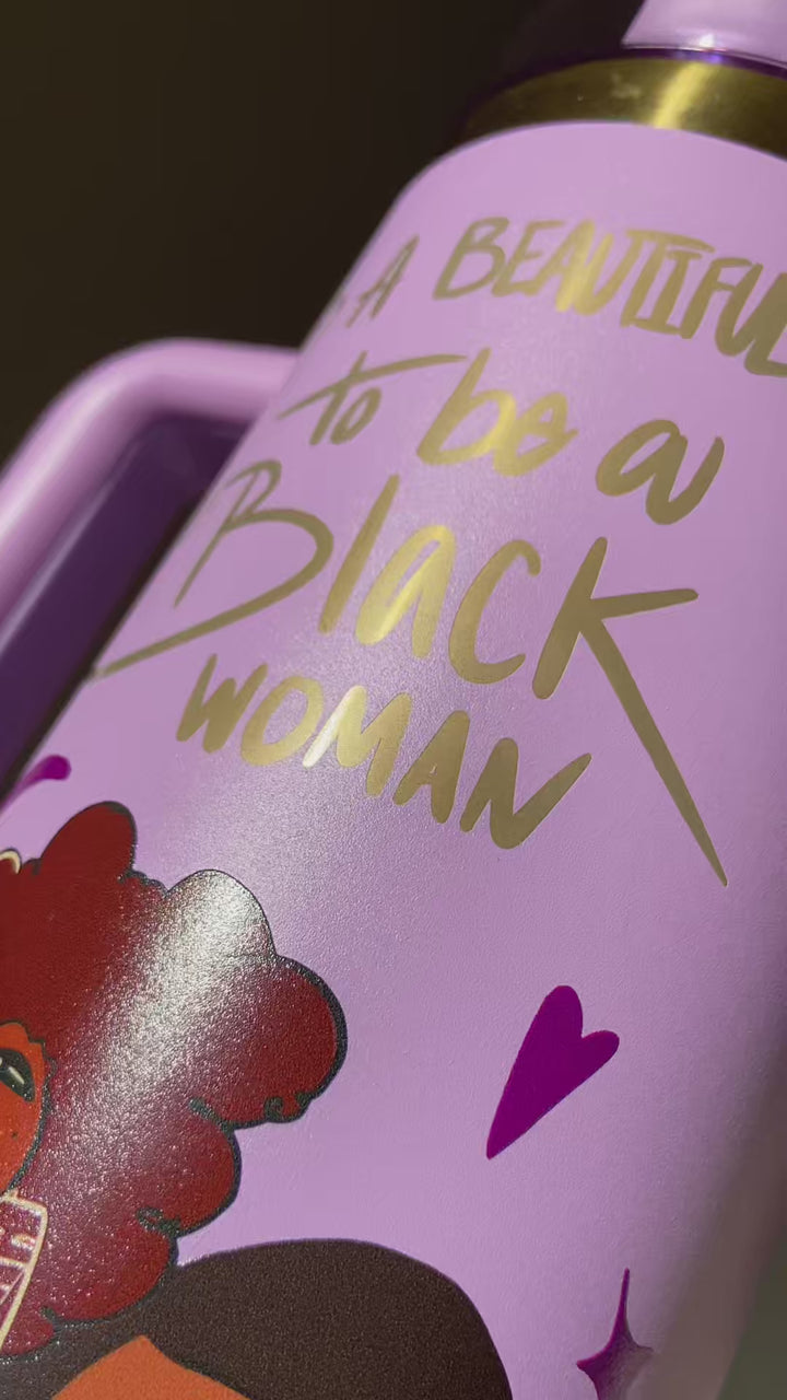 Limited Edition "Crème Brûlée" Purple FlowSip™ Insulated Tumbler – Pinklomein x Cecilia's House