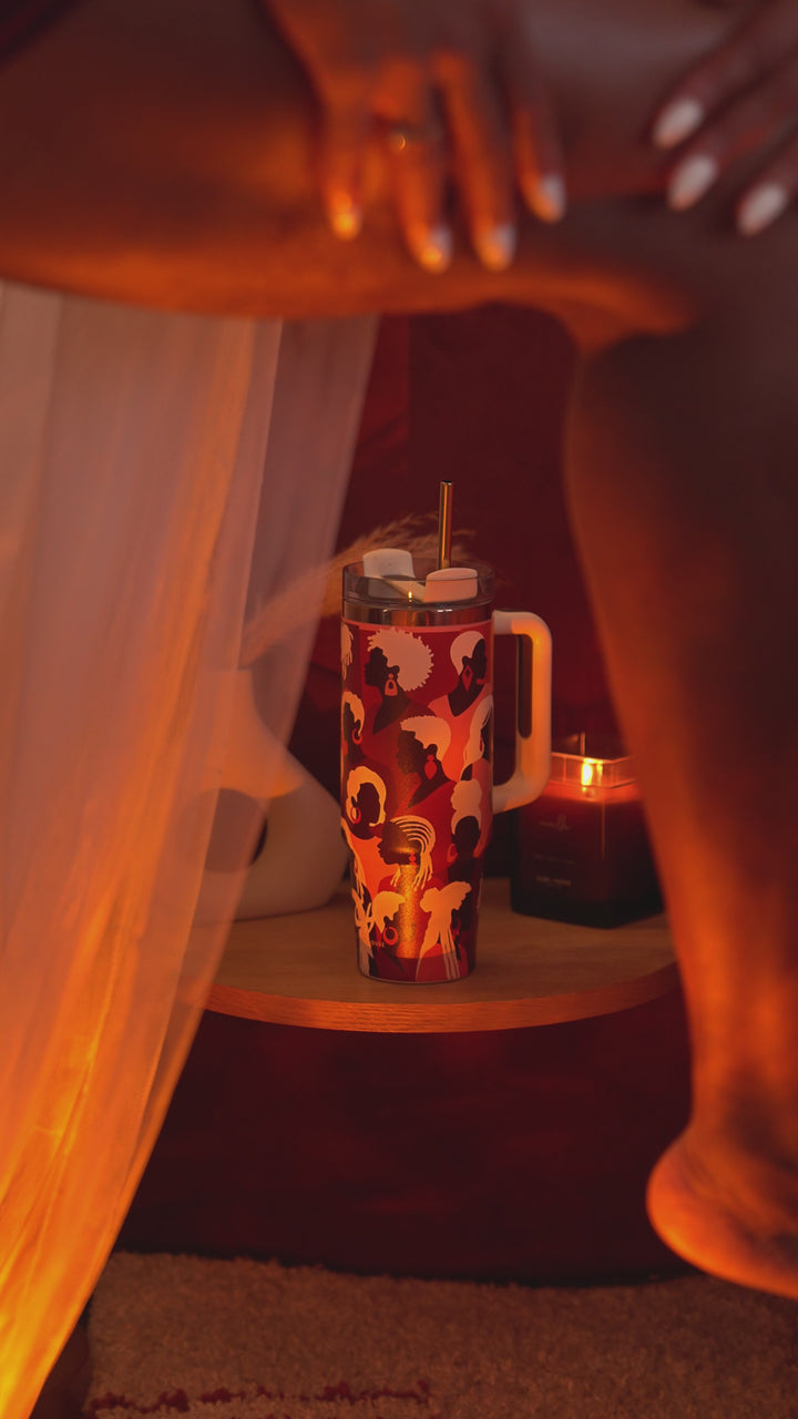 "Divine Elegance" FlowSip™ Insulated Tumbler – 30oz – It's a Beautiful Day to Be a Black Woman