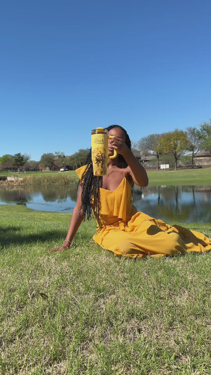 Daffodil "Royalty Blossomed" FlowSip™ Insulated Tumbler – It's a Beautiful Day to Be a Black Woman