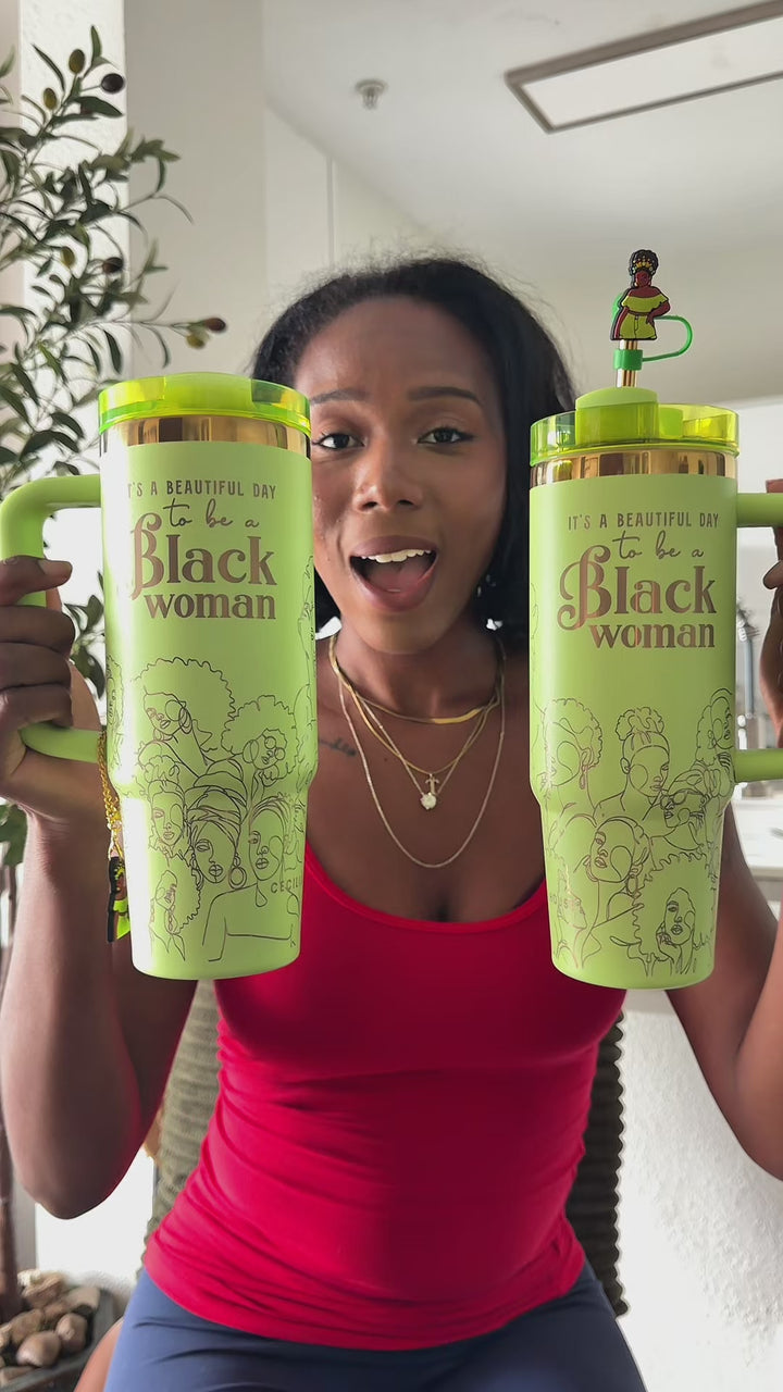 "Lime Queen" HydraLock™ Leakproof Tumbler – 30oz – It's a Beautiful Day to Be a Black Woman