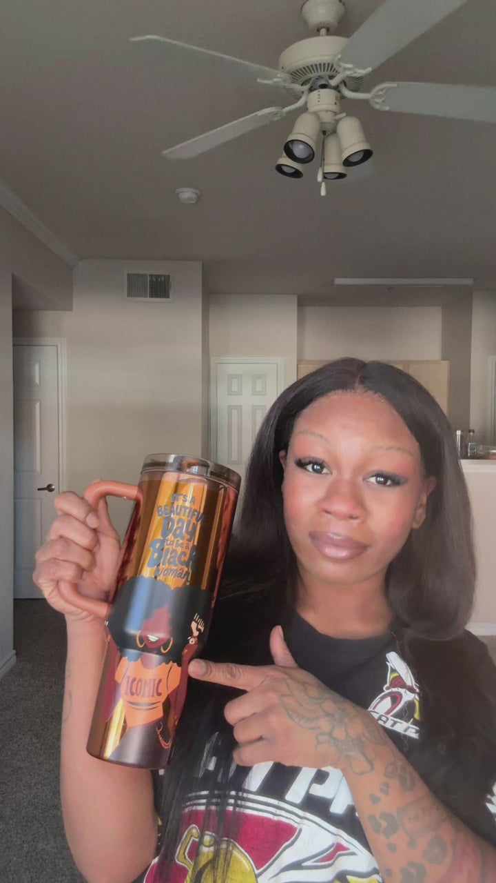 Limited Edition "Iconic" Luxe HydraLock™ Leakproof Tumbler – It's a Beautiful Day to Be a Black Woman
