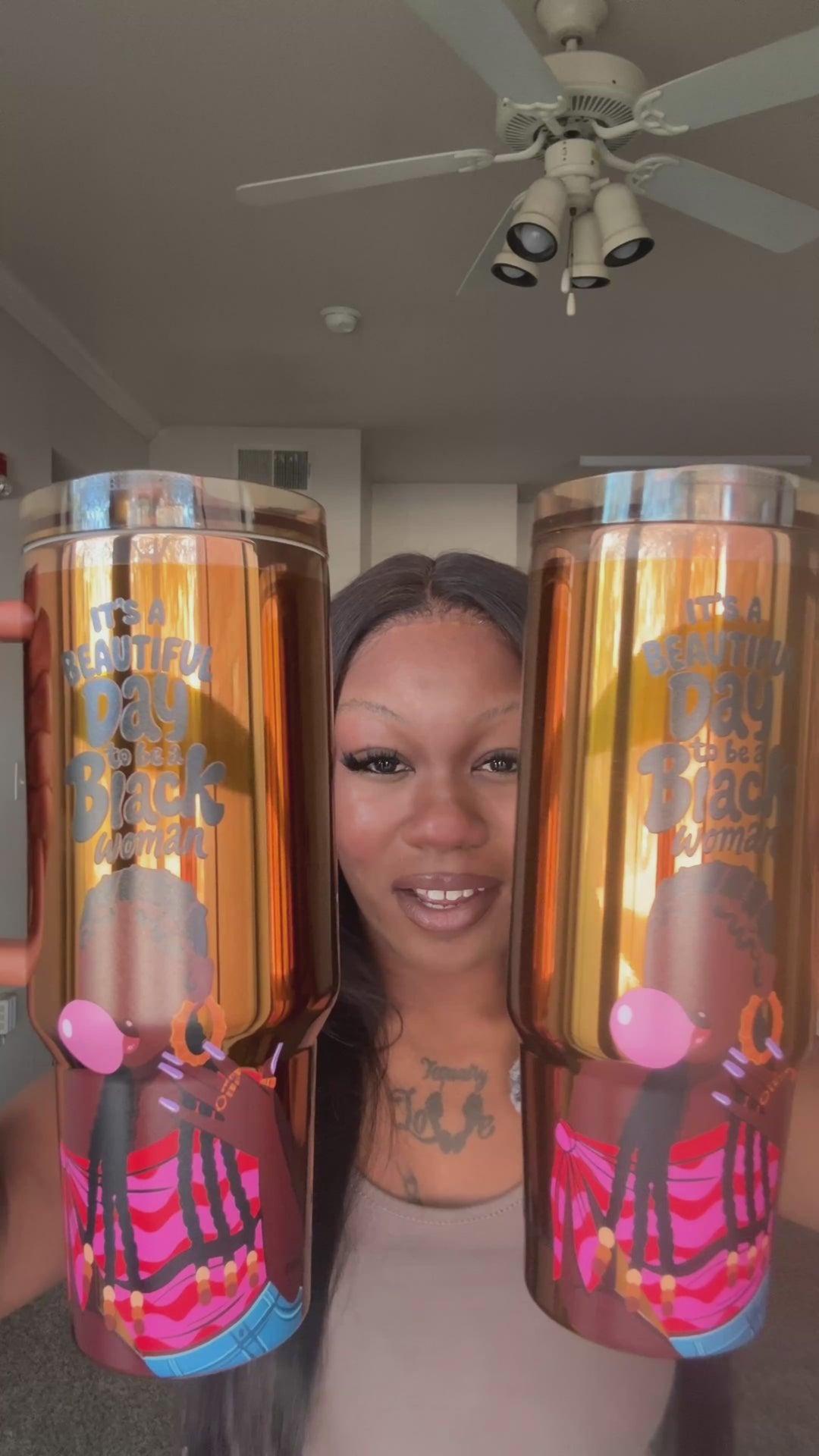 Limited Edition "Main Character" Luxe HydraLock™ Leakproof Tumbler – It's a Beautiful Day to Be a Black Woman
